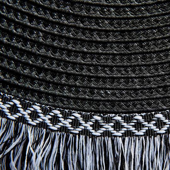DII® 15" Round Black Fringed Placemat Set, 6ct.